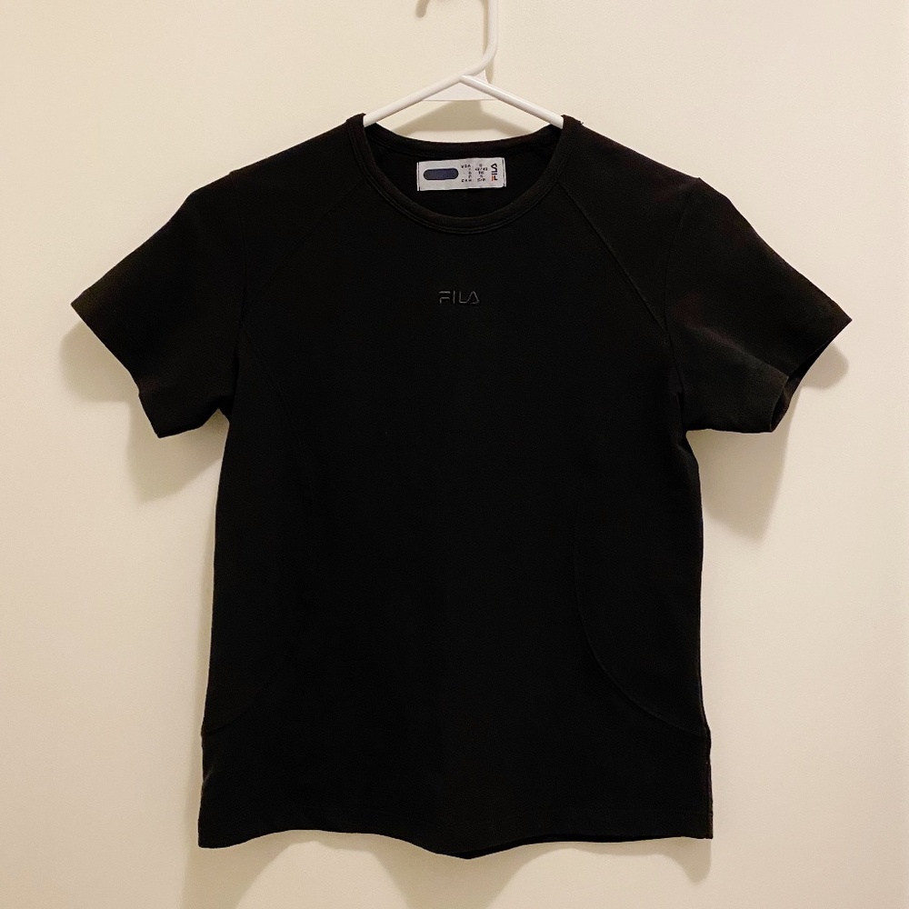 Fila Vintage Black Sport Tee Front Fila logo S